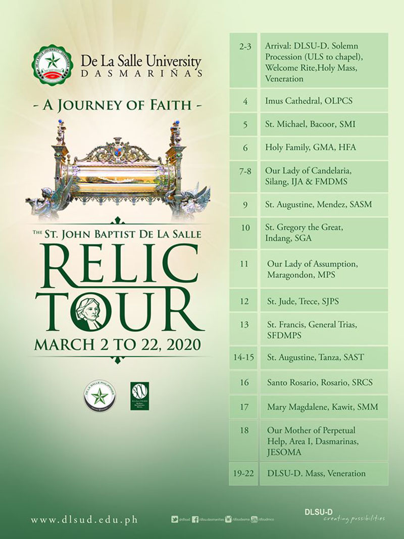 Relic Tour from March 2 to 22