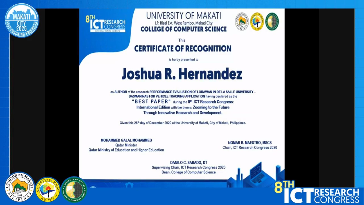 CEAT faculty present Best Paper at ICT Research Congress
