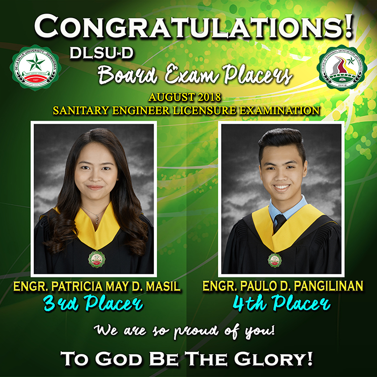 DLSU-D welcomes first Sanitary Engineer topnotchers