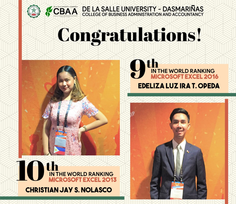 CBAA students rank in Microsoft World Championship