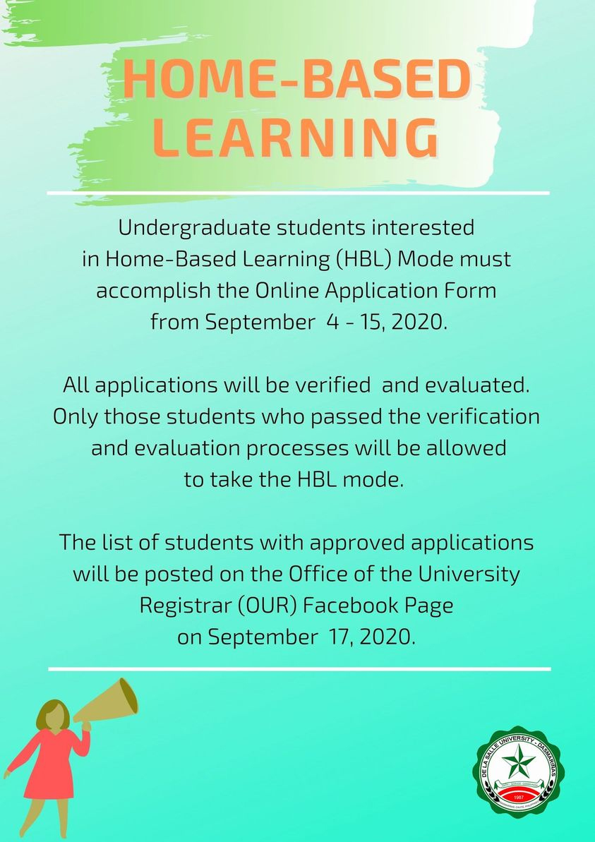 Apply for Home Based Learing Mode until September 15