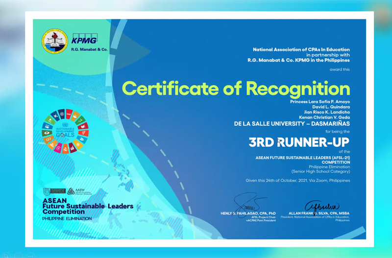 ABM students are third runners up in Asean Future Sustainable Leaders Competition