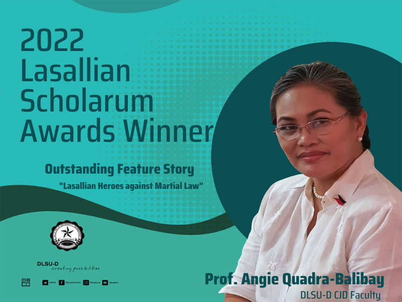 CJD prof wins in Lasallian Scholarum Awards