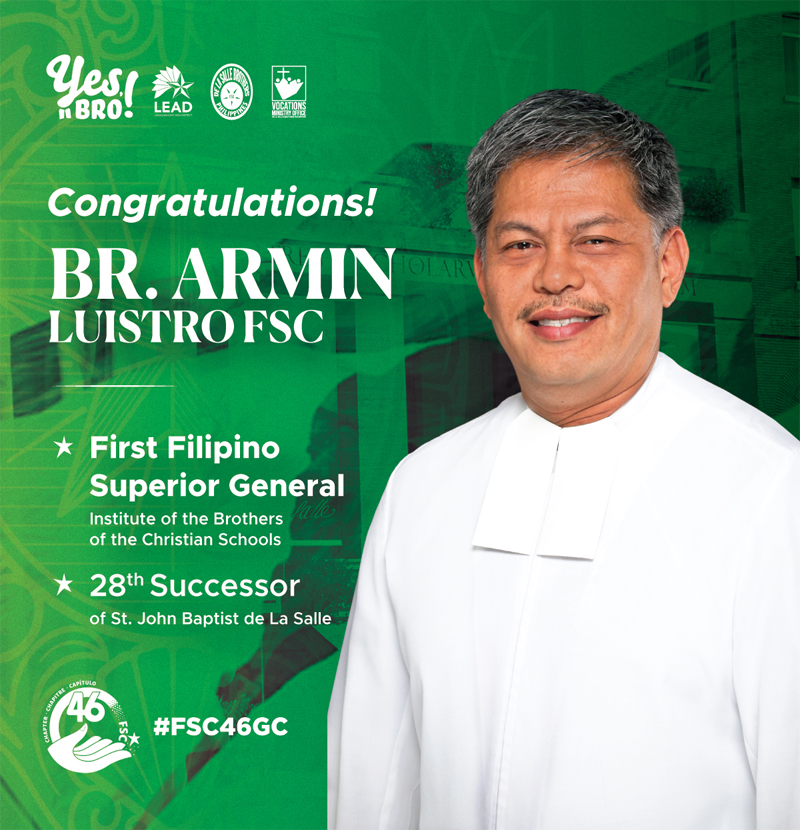 Br. Armin Luistro FSC is first Filipino Superior General of the De La Salle Brothers Worldwide