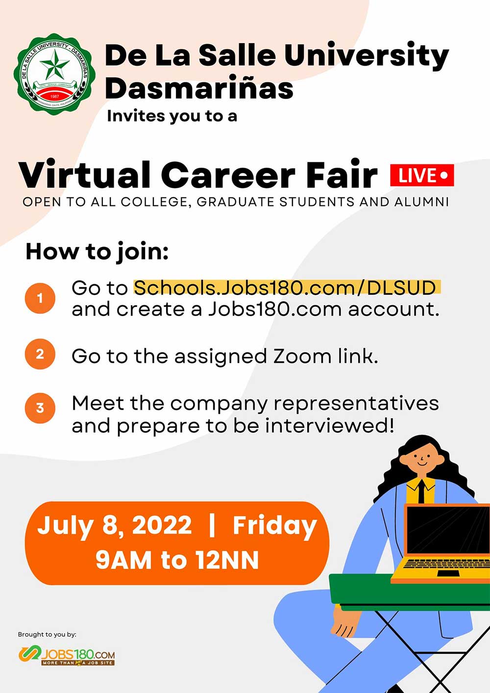 Virtual Animo Job Expo on July 8