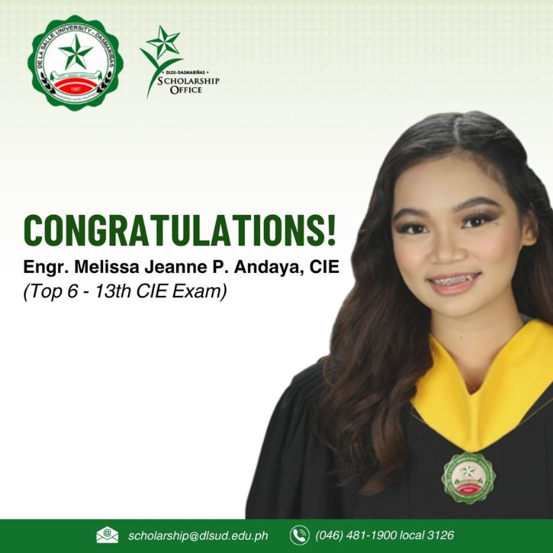 Lasallian scholar ranks 6th in CIE exam