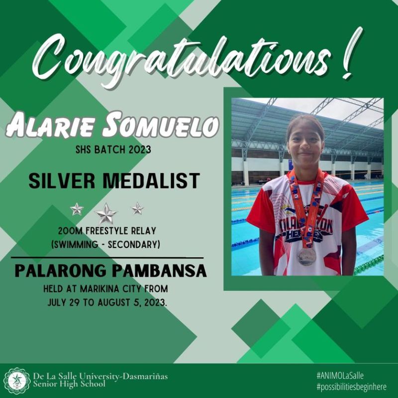 SHS alum swims her way to silver at Palarong Pambansa