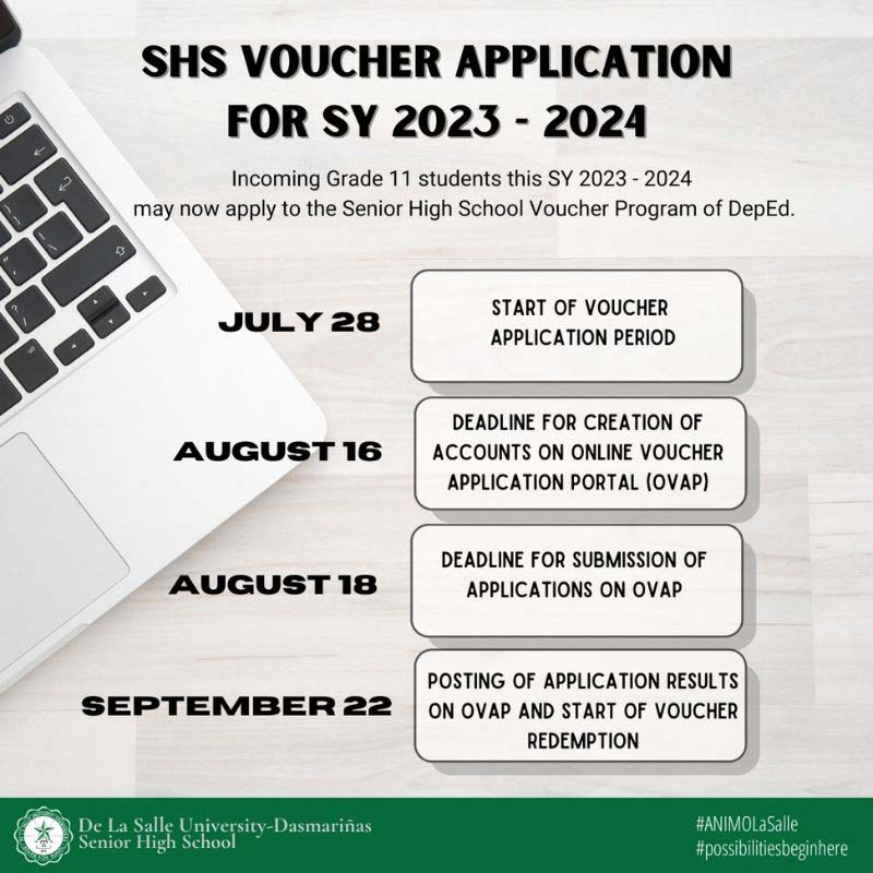 Important dates for SHS voucher program