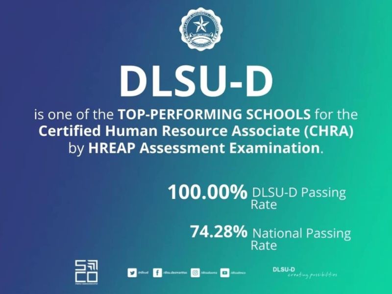 DLSU-D posts 100% passing rate for CHRA exam
