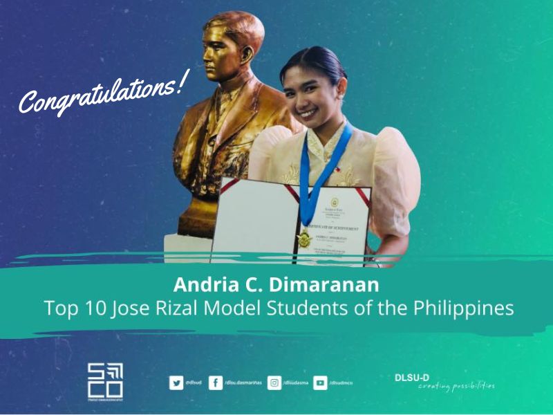 CCJE student lands in Top 10 of Jose Rizal Model Student Awards