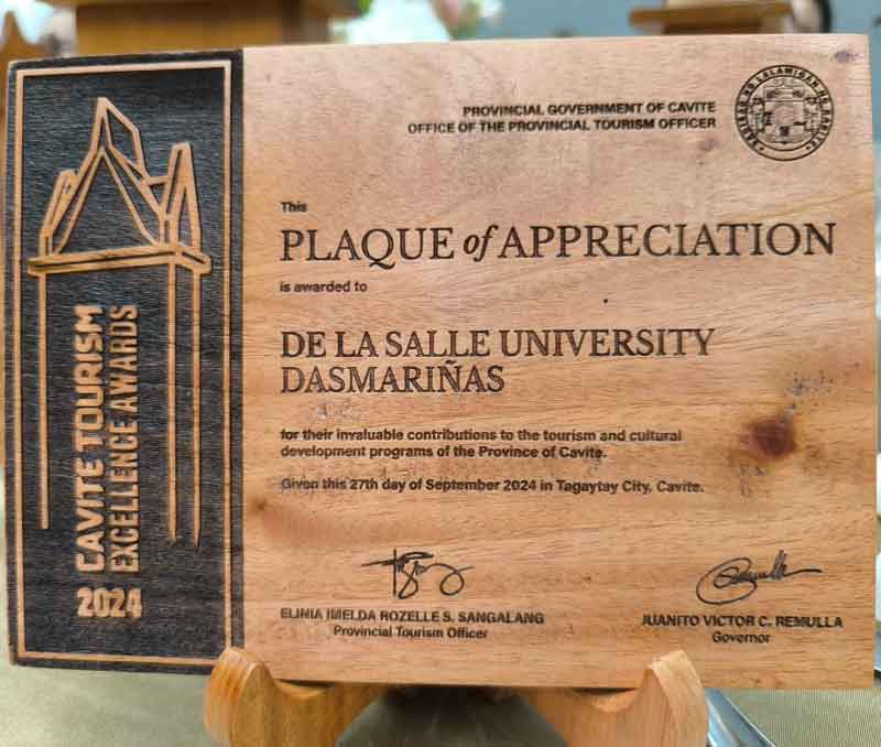 MDLS receives award Prov’l Tourism Office