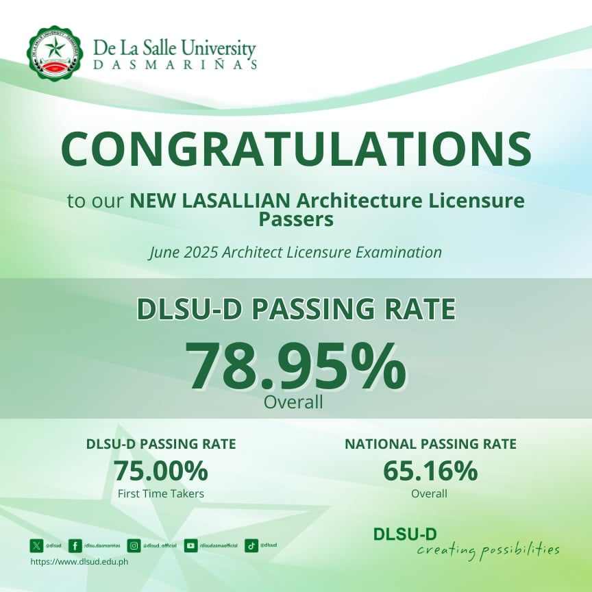 DLSU-D Surpasses National Passing Rate in Architecture Licensure Exam