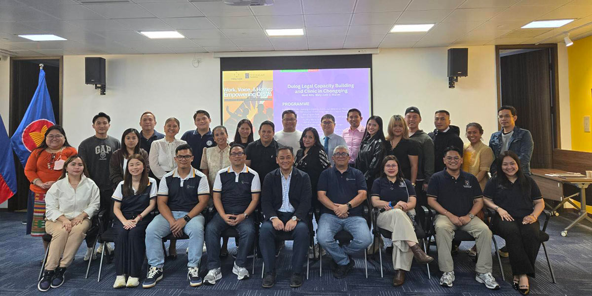 DLSU-D Law Dean Leads OFW Legal Clinic in China 