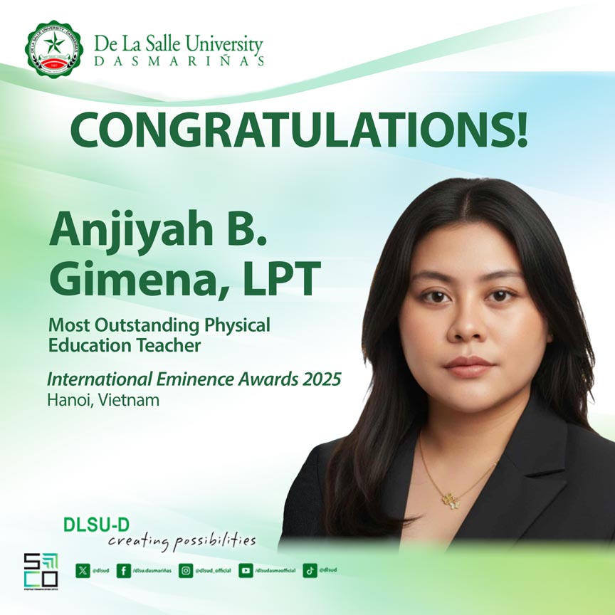 Lasallian is Outstanding PE Teacher at Int’l Eminence Awards Lasallian is Outstanding PE Teacher at Int’l Eminence Awards