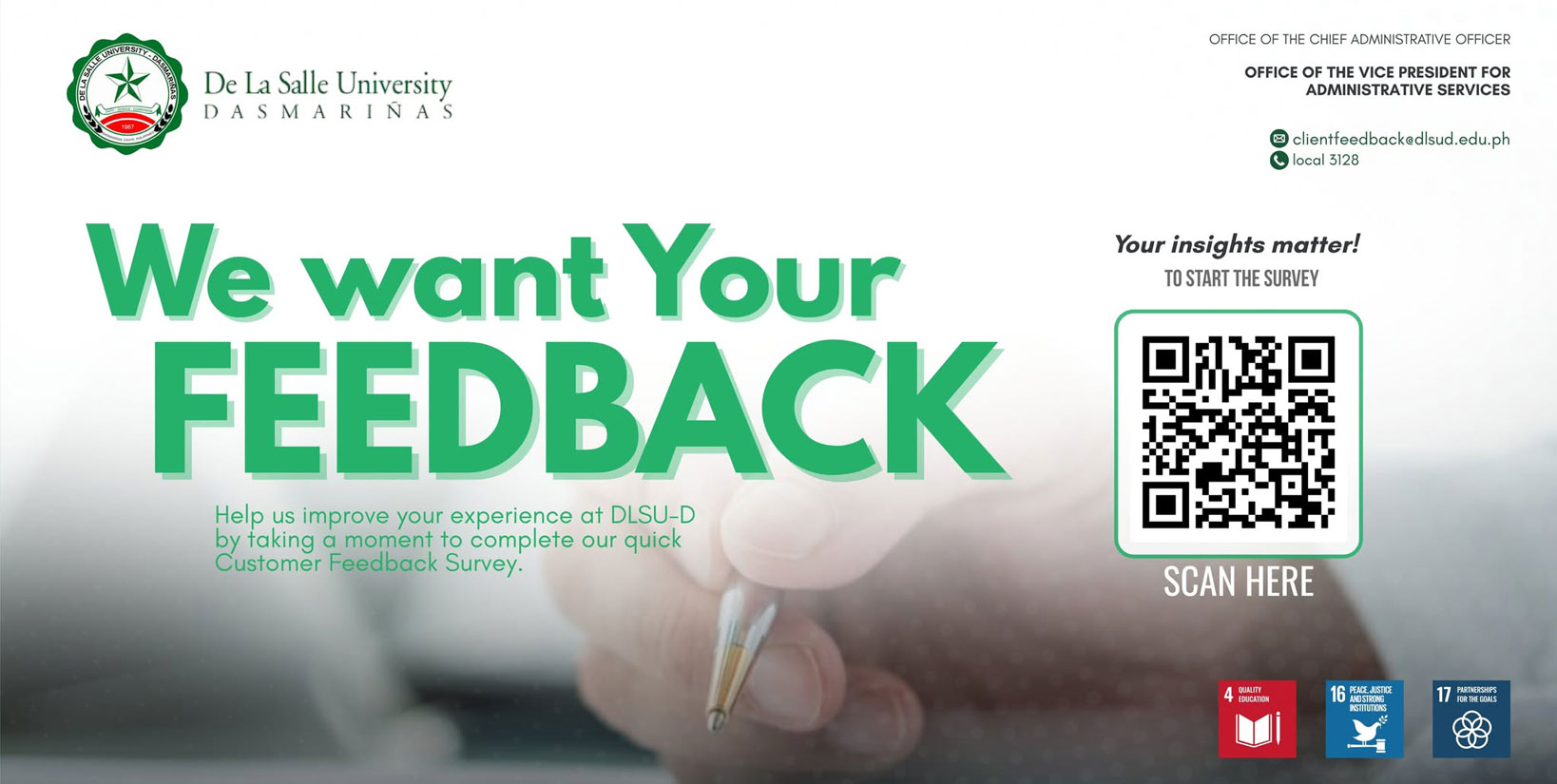 DLSU-D Opens Feedback Survey
