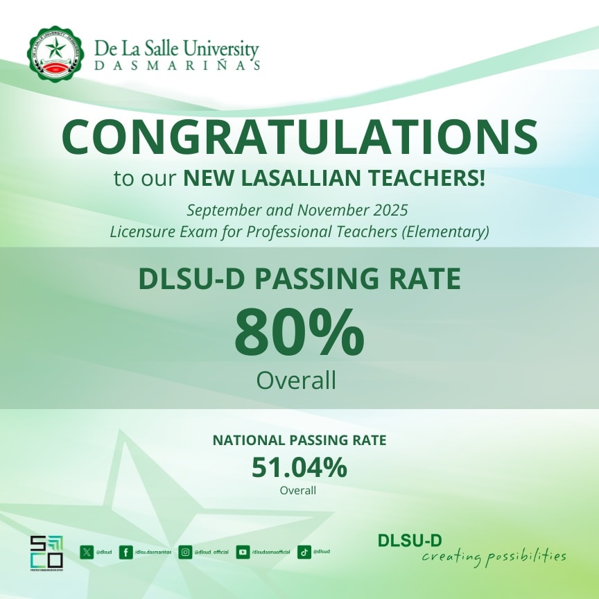 DLSU-D Exceeds National Average in LET