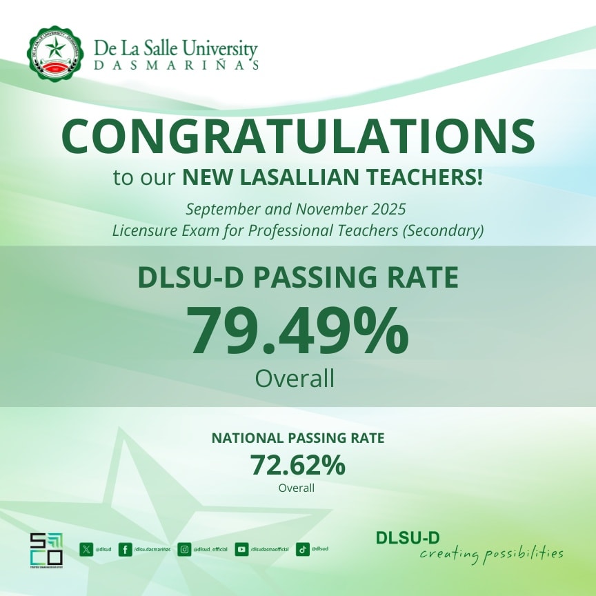 DLSU-D Exceeds National Average in LET