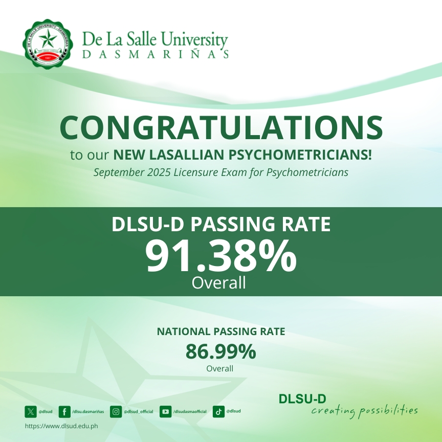 DLSU-D Alums Top September 2025 Psychometrician Exams
