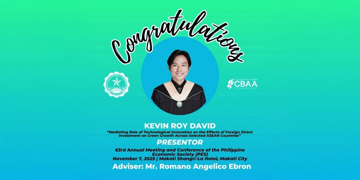 Lasallian Alumni to Represent DLSU–D at the 63rd Philippine Economic Society Annual Meeting and Conference  