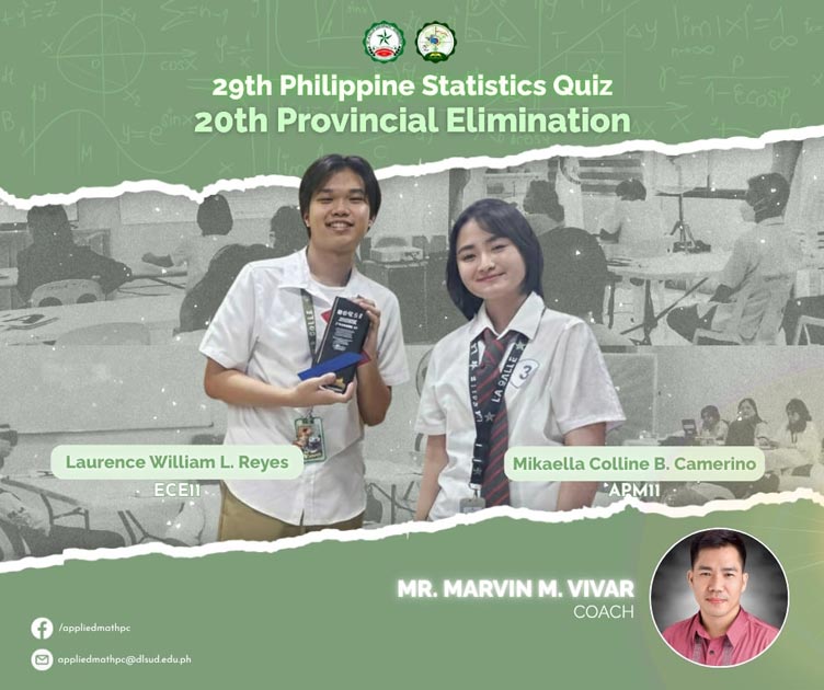 DLSU-D Student Wins First Runner-Up in Philippine Statistics Quiz Provincial Elimination