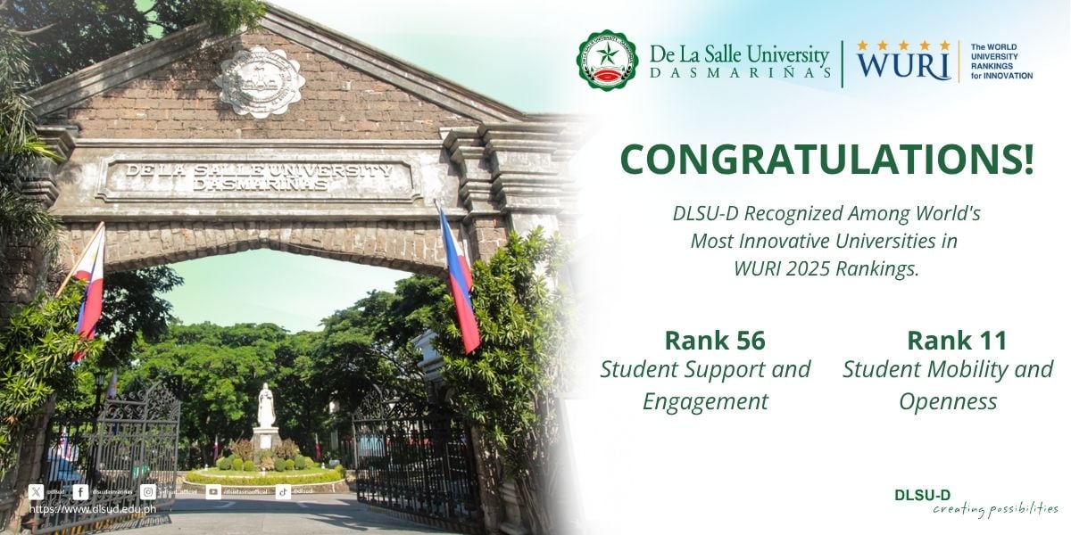 DLSU-D Recognized Among World's Most Innovative Universities in WURI 2025 Rankings
