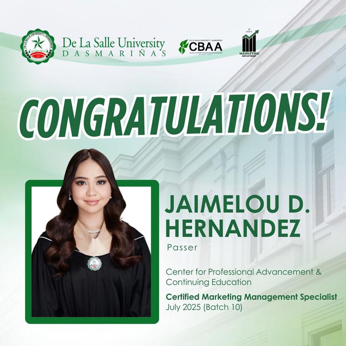 DLSU-D Congratulates CPACE–CMMS Passers