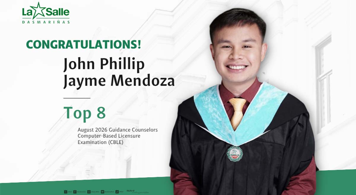 DLSU-D Graduate Ranks Top 8 in August 2026 Guidance Counselors Licensure Exam