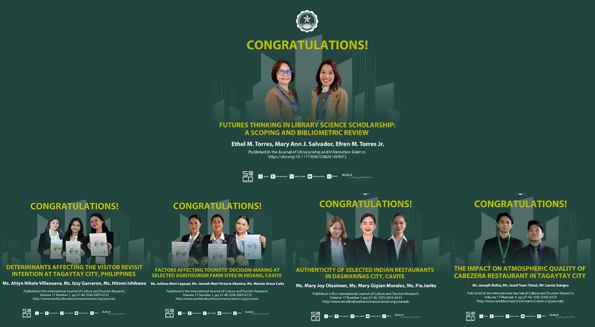 DLSU-D Celebrates Faculty, CTHM Publications in International Journal