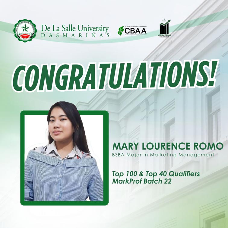 DLSU-D Alumna Among Top Qualifiers of MarkProf Batch 22