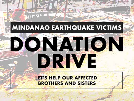 Donation drive for Mindanao earthquake victims