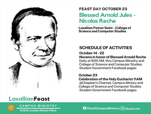 Pistang Lasalyano: Feast Day of Blessed Arnold Jules - Nicolas Reche