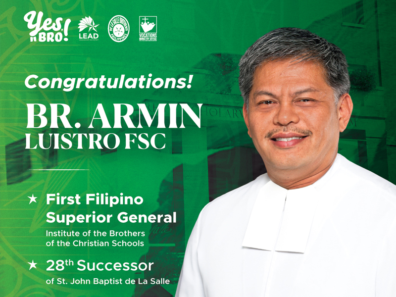 Br. Armin Luistro FSC is first Filipino Superior General of the De La Salle Brothers Worldwide