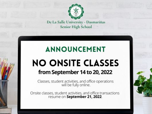 No onsite classes for SHS from September 14 to 20