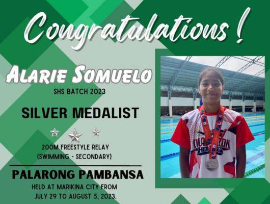 SHS alum swims her way to silver at Palarong Pambansa