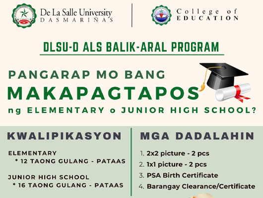 DLSU-D ALS Now Open for Enrollment