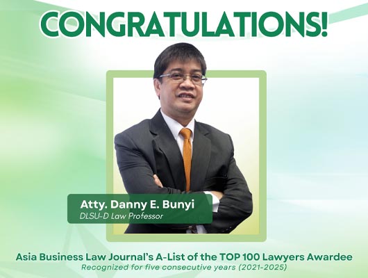 DLSU-D Professor Named in PH Top 100 Lawyers