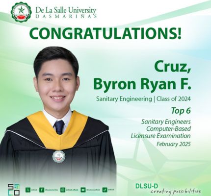 Alumna 6th in Sanitary Engineering Licensure