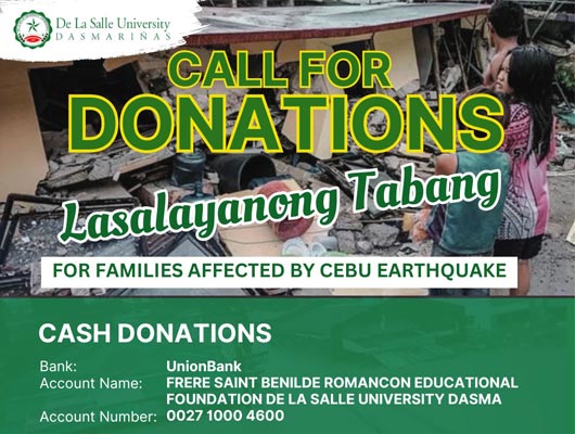 DLSU-D Launches Cebu Earthquake Donation Drive 
