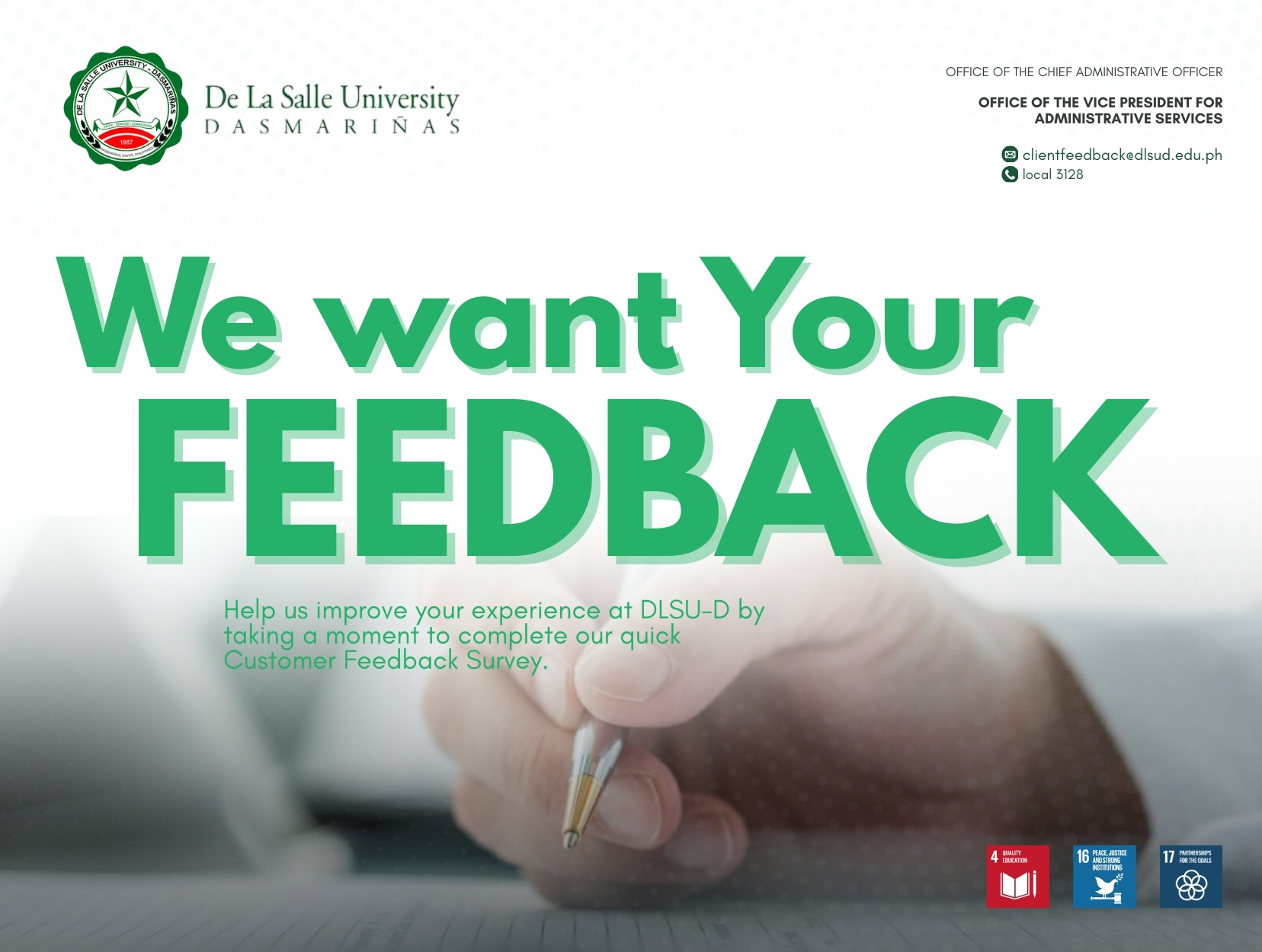 DLSU-D Opens Feedback Survey