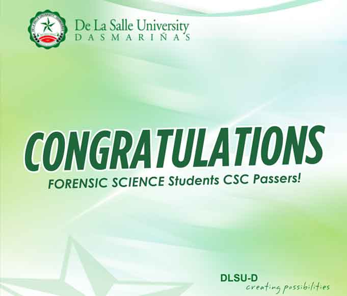 DLSU-D Forensic Science Students Pass CSC Exam