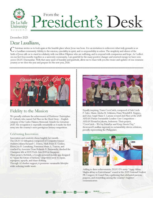 President's Desk Dec 2025