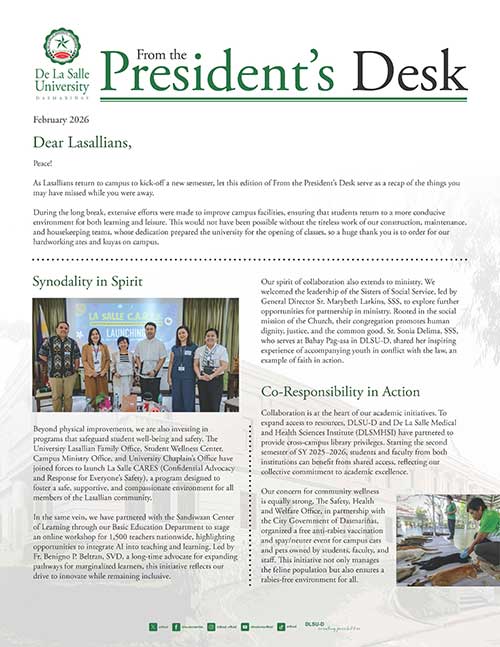President's Desk Feb 2026