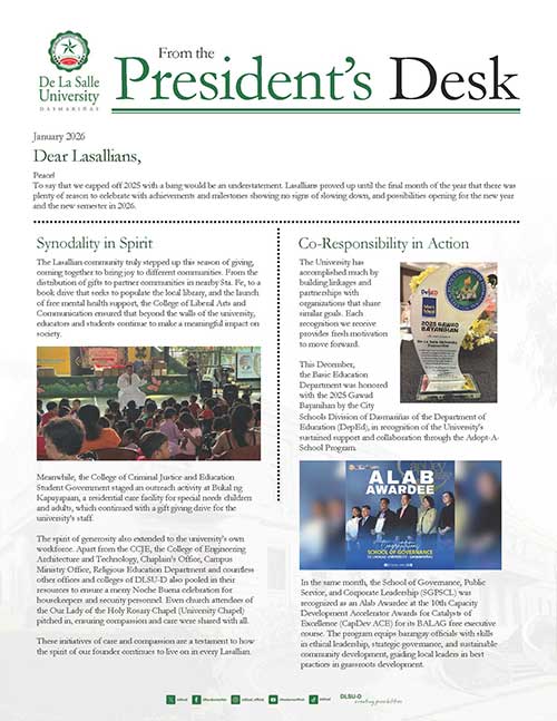 President's Desk Jan 2026