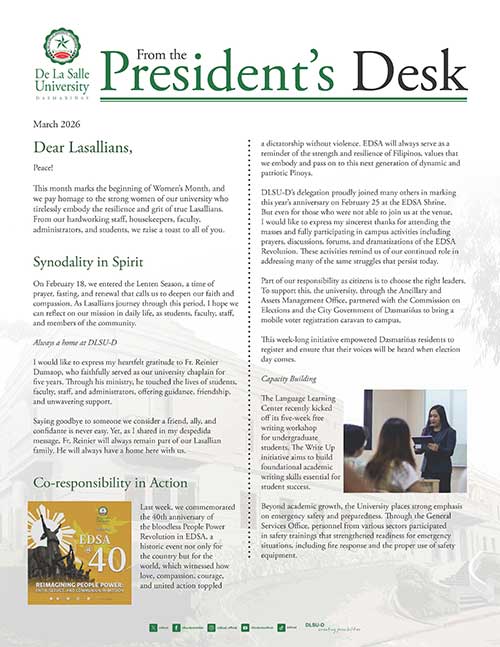 President's Desk March 2026