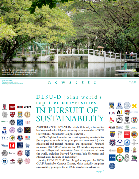 D L S U - D j o i n s w o r l d ’s top-tier universities IN PURSUIT OF SUSTAINABILITY